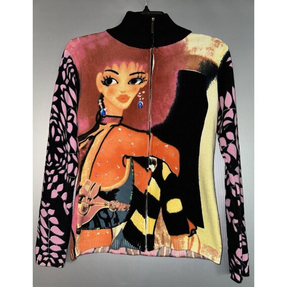 Custo Barcelona Jackets & Blazers - CUSTO Barcelona Beads Barbie inspired zip wool blend Knit Cardigan sweater Sm